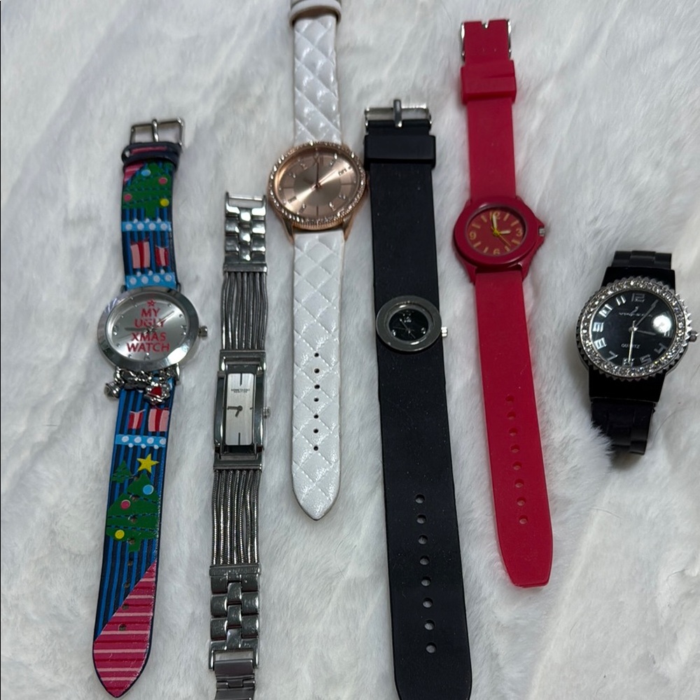 Colorful Watch Collection of 6 pieces. Excellent condition, all need battery